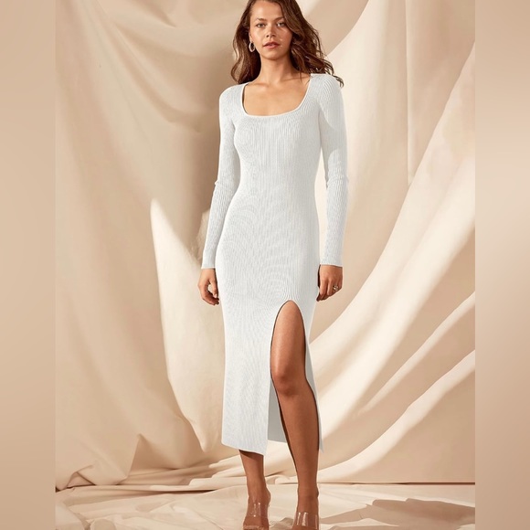 Fashion Nova White Ribbed Dress - Picture 3 of 4